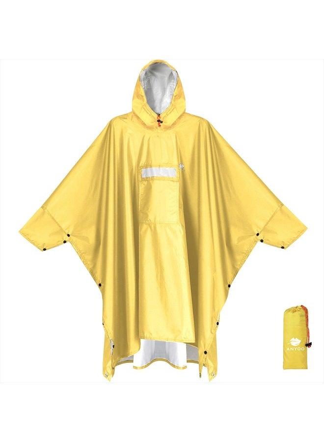 Anyoo Waterproof Rain Poncho Lightweight Reusable Hiking Hooded Coat Jacket for Outdoor Activities - Image 1