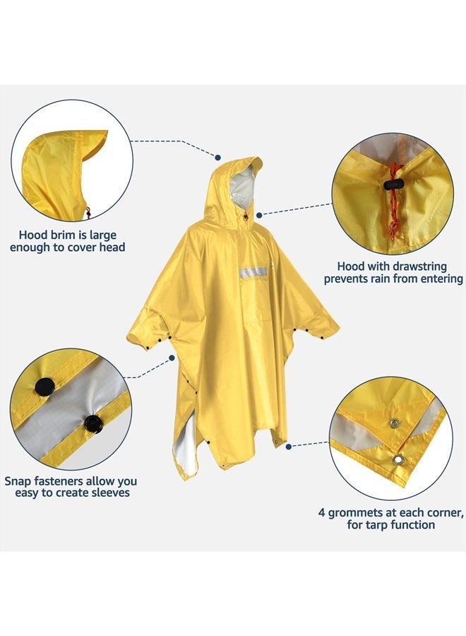 Anyoo Waterproof Rain Poncho Lightweight Reusable Hiking Hooded Coat Jacket for Outdoor Activities - Image 4