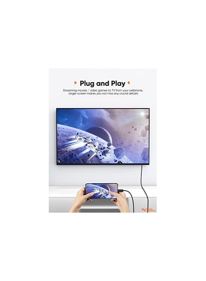 CableCreation USB C to HDMI Cable 0.9M Short, CableCreation USB Type C to 4K HDMI Adapter for Home Office, Thunder 3 Compatible for MacBook Pro/Air 2022, iPad Pro, Surface Pro 7, XPS 15, Galaxy S22，iPhone 15/15Pro - Image 4