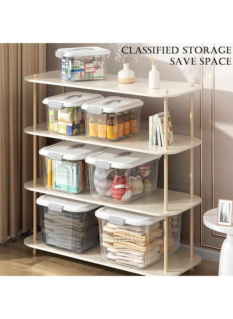 Yindella Yindella Set of 4 Plastic Stackable Organizer Boxes Dustproof Storage Container Case with Lid Handle Large Multipurpose Storage Bin82L 155L 252L 386L Transparent Storage BoxSet of 4  - Image 4