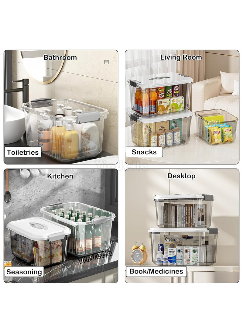 Yindella Yindella Set of 4 Plastic Stackable Organizer Boxes Dustproof Storage Container Case with Lid Handle Large Multipurpose Storage Bin82L 155L 252L 386L Transparent Storage BoxSet of 4  - Image 5
