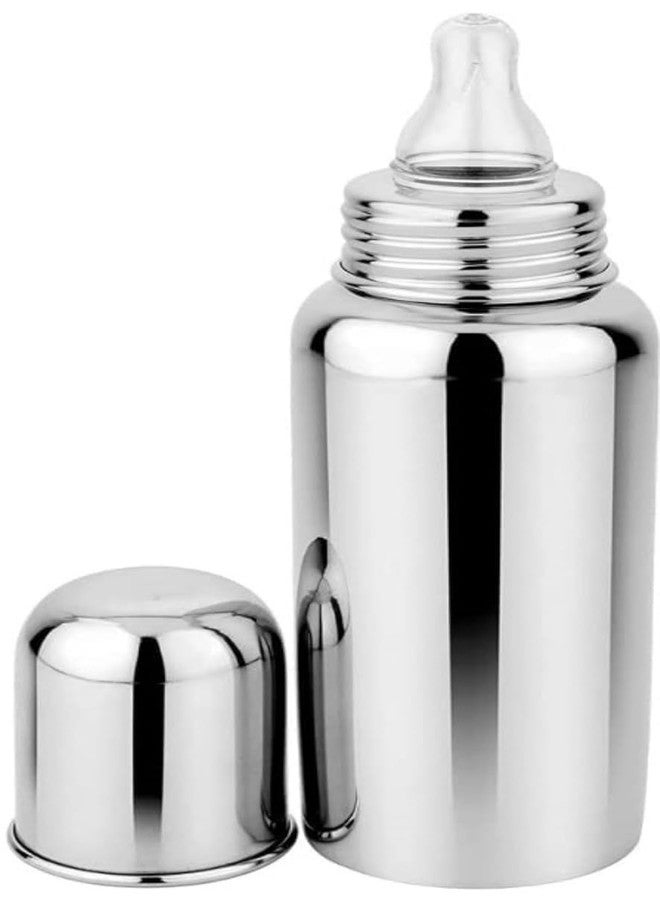 Cuteably Stainless Steel Baby Bottle, 304 Food Grade, Wide Neck, Anti-Colic, BPA Free, 0-2 Years (150 ML) - Image 1