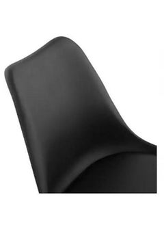 AL WADI FURNITURE AWF AL WADI FURNITURE Set Of 2 Adjustable Fiber Back Bar Chair with Cushioned Seating Bar Stool Comfortable Swivel Chair With Metal Base And Footrest (Black)  - Image 4