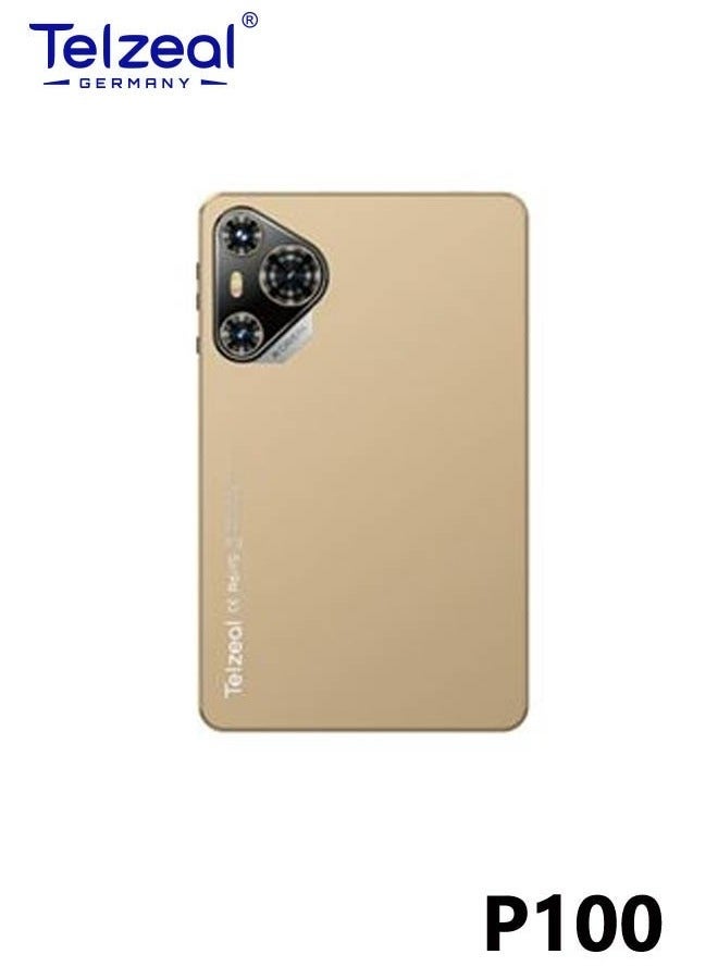 Telzeal P100 Android 13 Tablet | 10.1-Inch HD Display | 8GB RAM + 512GB ROM | Octa-Core Processor | Dual SIM + 5G WiFi | 8000mAh Long Battery | Wireless Keyboard & Mouse | Dual Cameras – Gold - Image 2