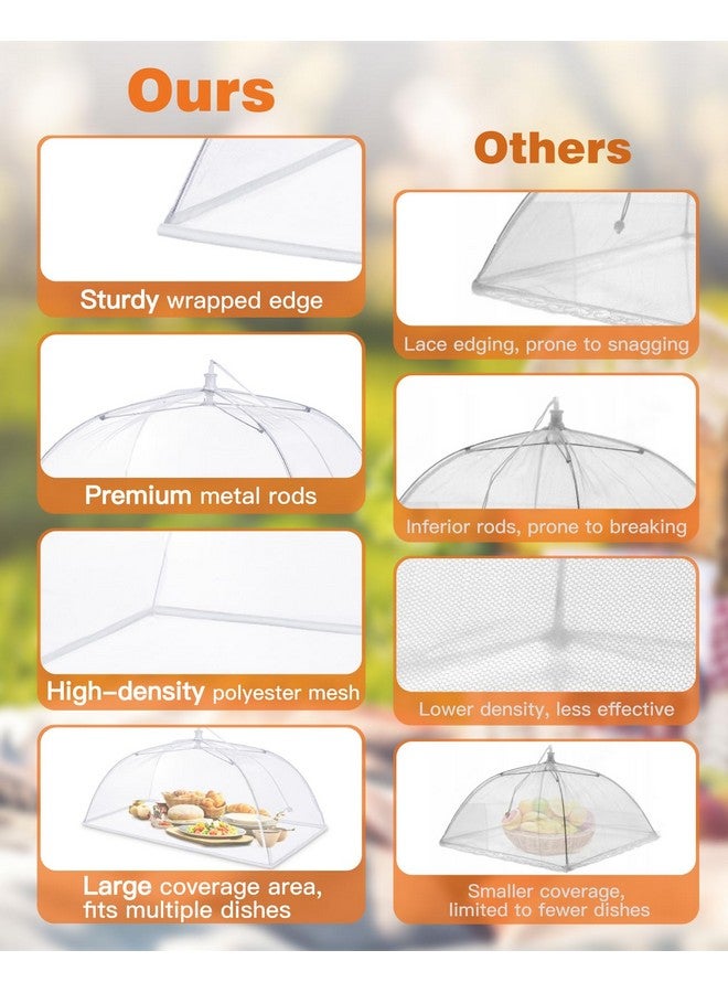 Anpro Food Cover, Food Tent, Pop-up Food Nets, Mesh Food Covers for Outside,Picnic Accessories, Food covers for outside,Reusable and Collapsible, 5 Pack (1 Extra Large-40 Inches,4 Standard-17 Inches) - Image 2