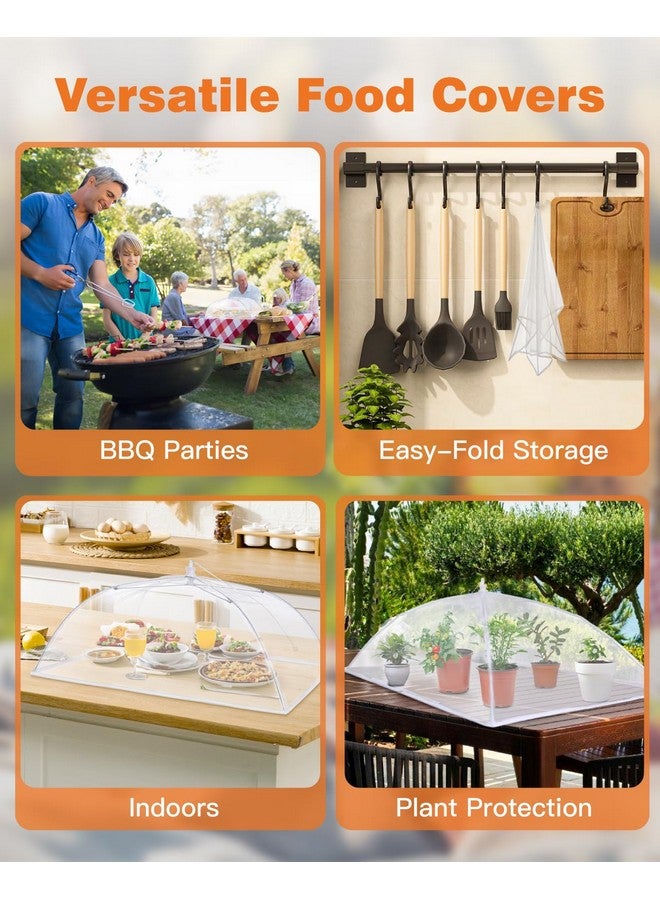 Anpro Food Cover, Food Tent, Pop-up Food Nets, Mesh Food Covers for Outside,Picnic Accessories, Food covers for outside,Reusable and Collapsible, 5 Pack (1 Extra Large-40 Inches,4 Standard-17 Inches) - Image 3