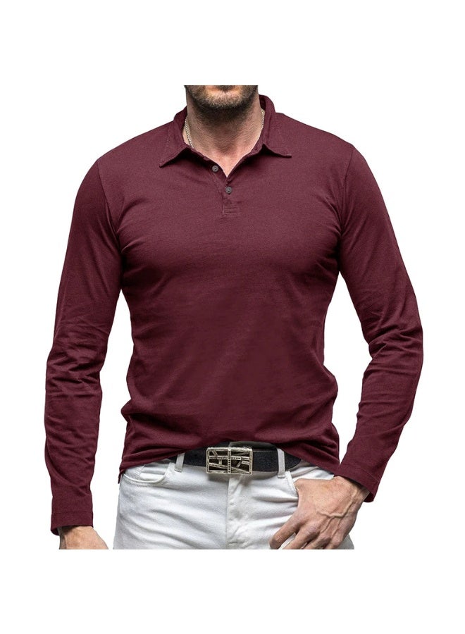 general Men's Cotton Polo Shirts Performance Long Sleeve T-Shirts Moisture Wicking Dry Fit Polos Fashion Golf Shirt for Men - Image 1