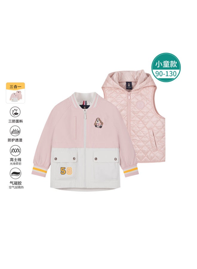 Hush Puppies Three-proof Breathable Unisex Kids Detachable Jacket Autumn Winter Sports Casual Jacket - Image 2
