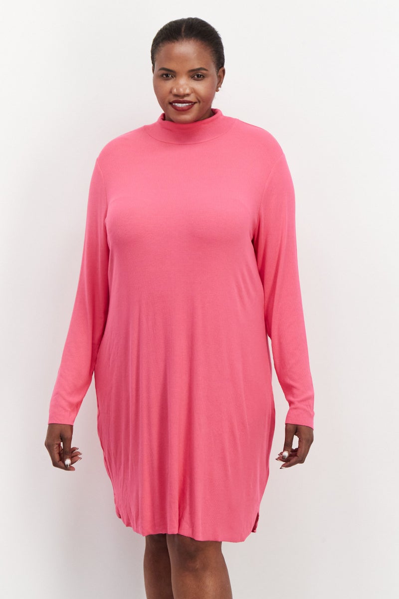 Sanctuary Women Plus Size Ribbed Mini Dress, Pink - Image 1