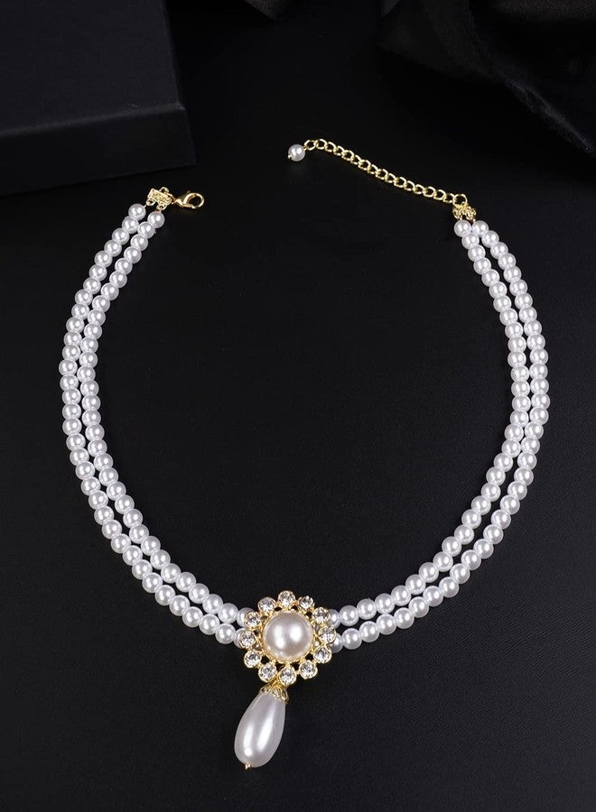 Rumtock Teardrop Pearl Pendant Necklace Vintage Boho Pearl Choker Women Ladies Dressy Jewelry - Image 5