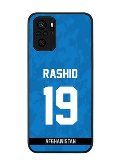 Rugged Black Edge Case for Redmi Note 10S / Redmi Note 10 4G, Slim fit Soft Case Flexible thin Cover - Player Name - Rashid Khan, Jersey Number- 19