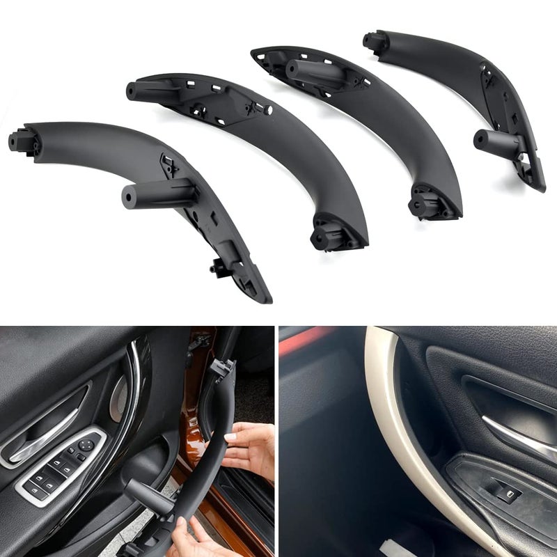 2pcs Black Car Interior Door Handle Inner Panel Pull Trim Compatible with BMW 3 4 Series F30 F35 2012-2018 - Image 2