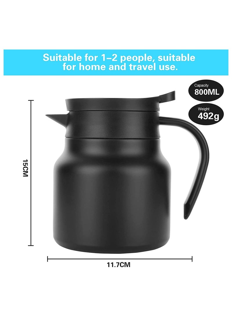 واي آند دي Tea Pot with Temperature Display and Strainers, Stainless Steel Flasks for Hot Drinks, Coffee, Tea, Beverage, 800ML (Black) - Image 5