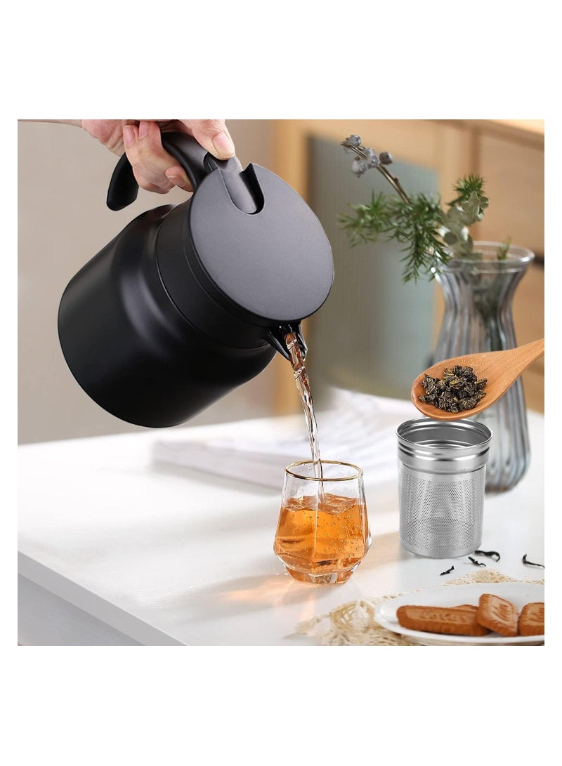 واي آند دي Tea Pot with Temperature Display and Strainers, Stainless Steel Flasks for Hot Drinks, Coffee, Tea, Beverage, 800ML (Black) - Image 4