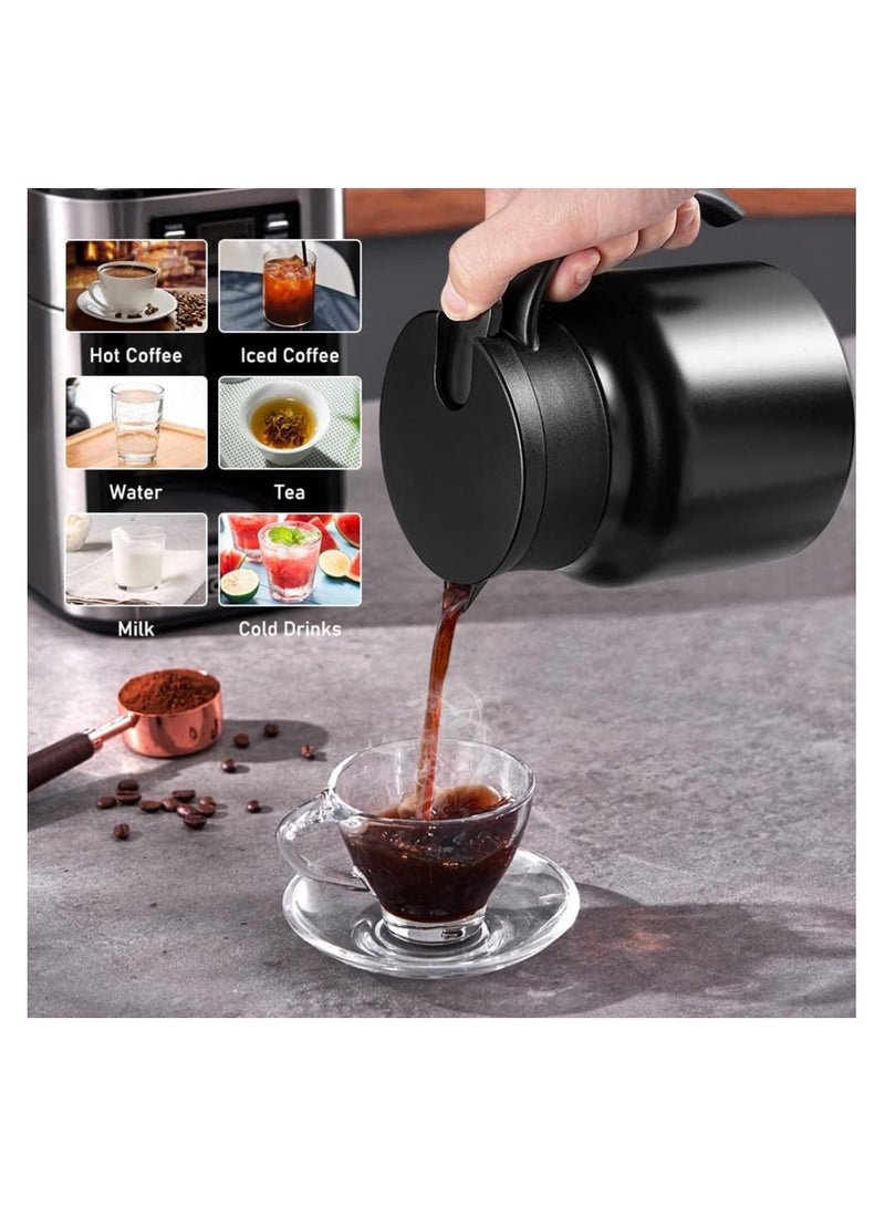 واي آند دي Tea Pot with Temperature Display and Strainers, Stainless Steel Flasks for Hot Drinks, Coffee, Tea, Beverage, 800ML (Black) - Image 2