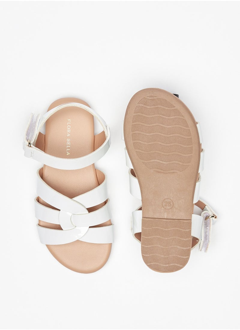 Flora Bella By Shoexpress - Girls Strappy Sandals with Hook and Loop Closure - Image 1