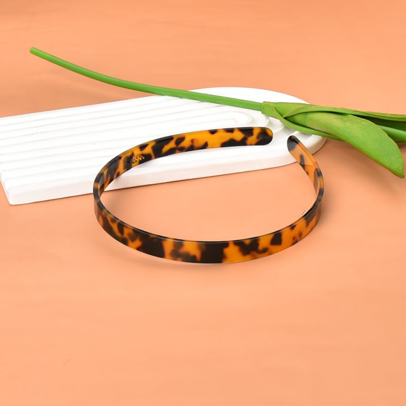 Kefley Tortoise Shell Acetate Headband for Women with Teeth Leopard Print Resin Thin Headbands - Vintage Hairband Headpiece - Image 2