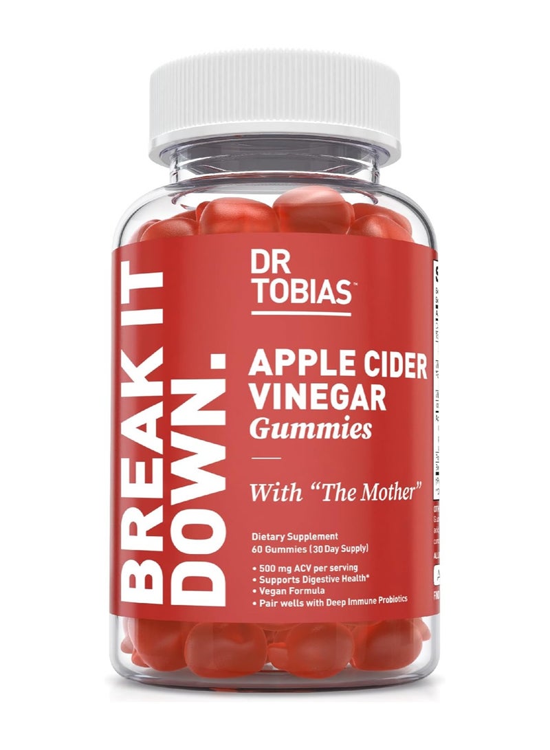 Dr. Tobias Apple Cider Vinegar Gummies, With "The Mother", 60 Gummies (30 Day Supply) - Image 1