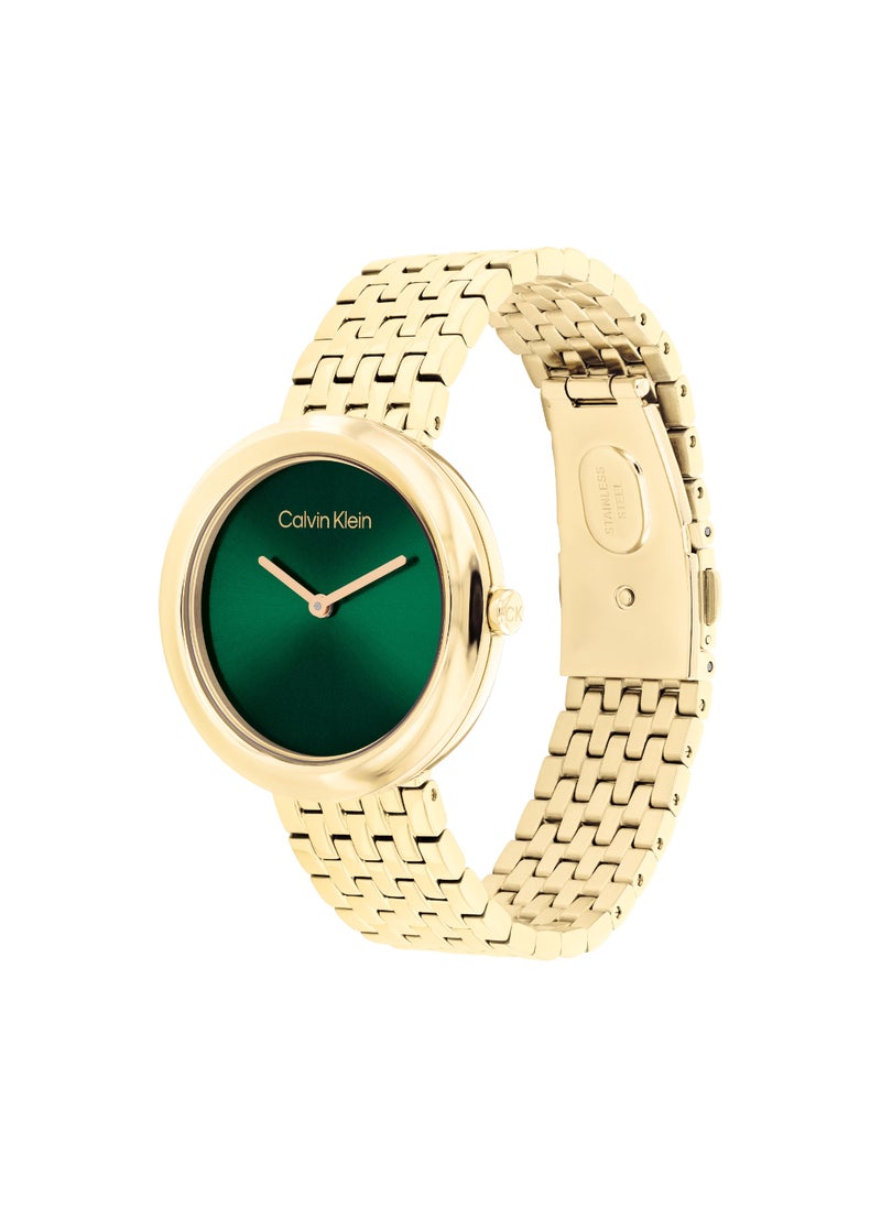 CALVIN KLEIN - CALVIN KLEIN ROUND ANALOG WOMEN'S GREEN CASE WATCH - 25100066 - Image 1