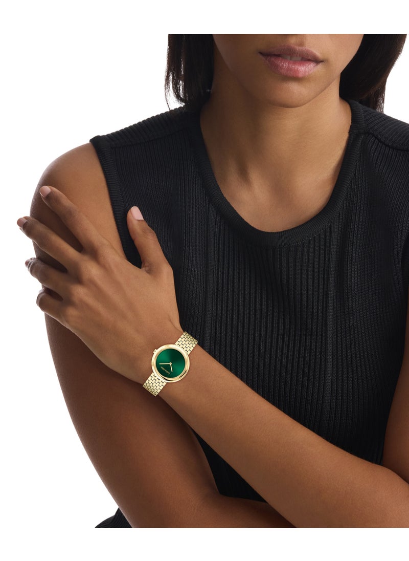 CALVIN KLEIN - CALVIN KLEIN ROUND ANALOG WOMEN'S GREEN CASE WATCH - 25100066 - Image 1