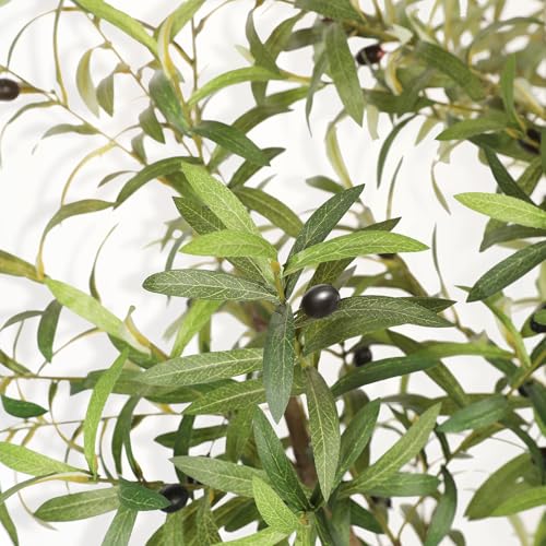 LYERSE Olive Trees Artificial Indoor Faux Olive Tree 6ft Fake Olive Tree with Olive Branches and Lifelike Fruits Artificial Olive Tree for Modern Home Office House Living Room Decor Indoor - Image 3