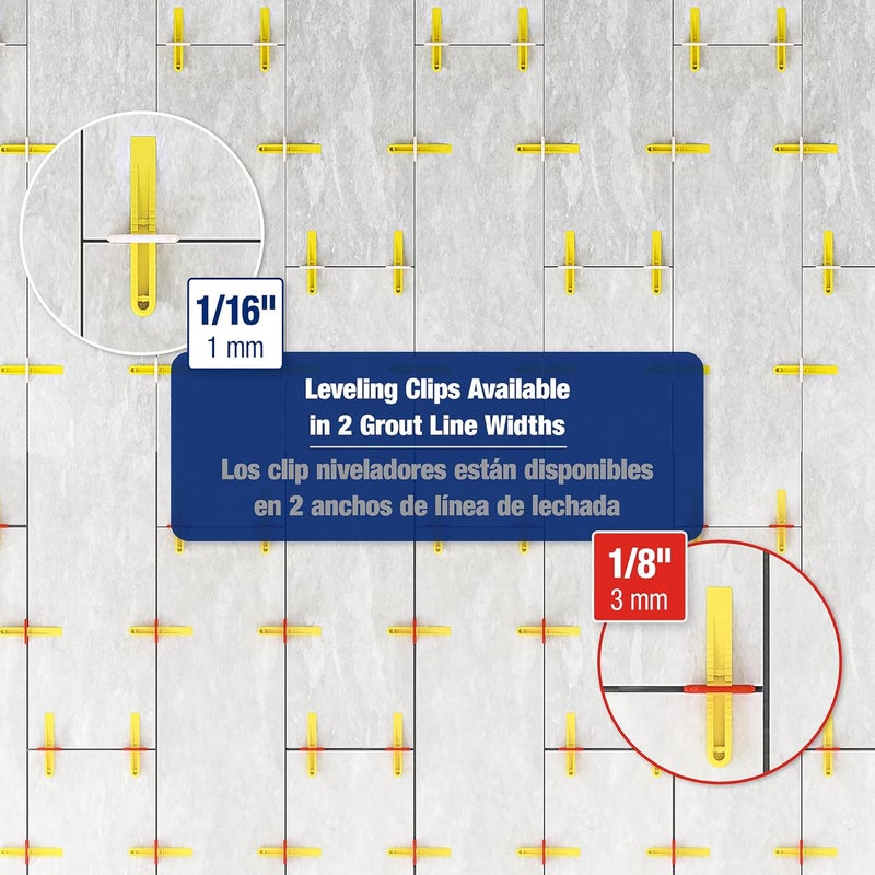 QEP LASH Tile Leveling System, Part A, Clips for 1/16" Grout (300 Pack), White - Image 5