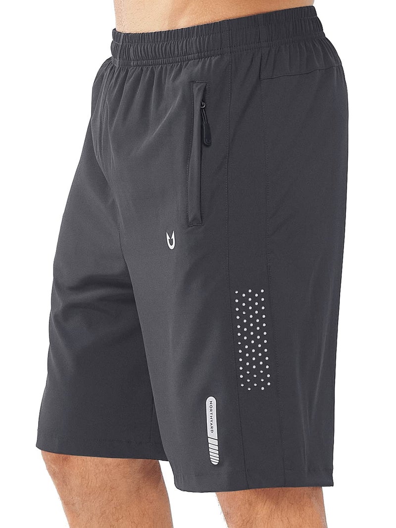 NORTHYARD Men's Athletic Running Shorts Gym Workout Shorts 7"/ 9"/ 5" Quick Dry Lightweight Sports Basketball Exercise Tennis Exercise DARKGREY-9inch M - Image 1
