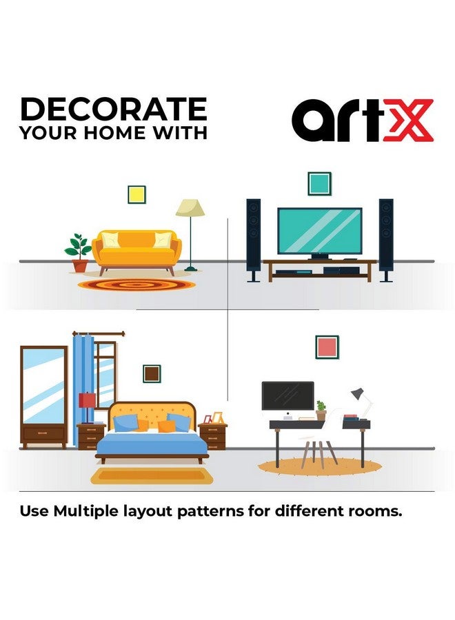 ArtX Paper Pair of Owls Love Birds Wall Art Painting For Home Decoration, Multicolor, Birds, 13X13 in, Set of 1 - Image 5