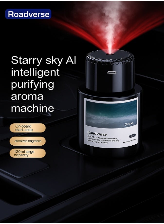 LIVVY Smart Starry Projection Car Aroma Diffuser – 120ml USB Rechargeable Humidifier & Air Freshener with LED Night Light, Automatic Scent Mode – Premium Ocean for Car, Home & Office ✨ - Image 5