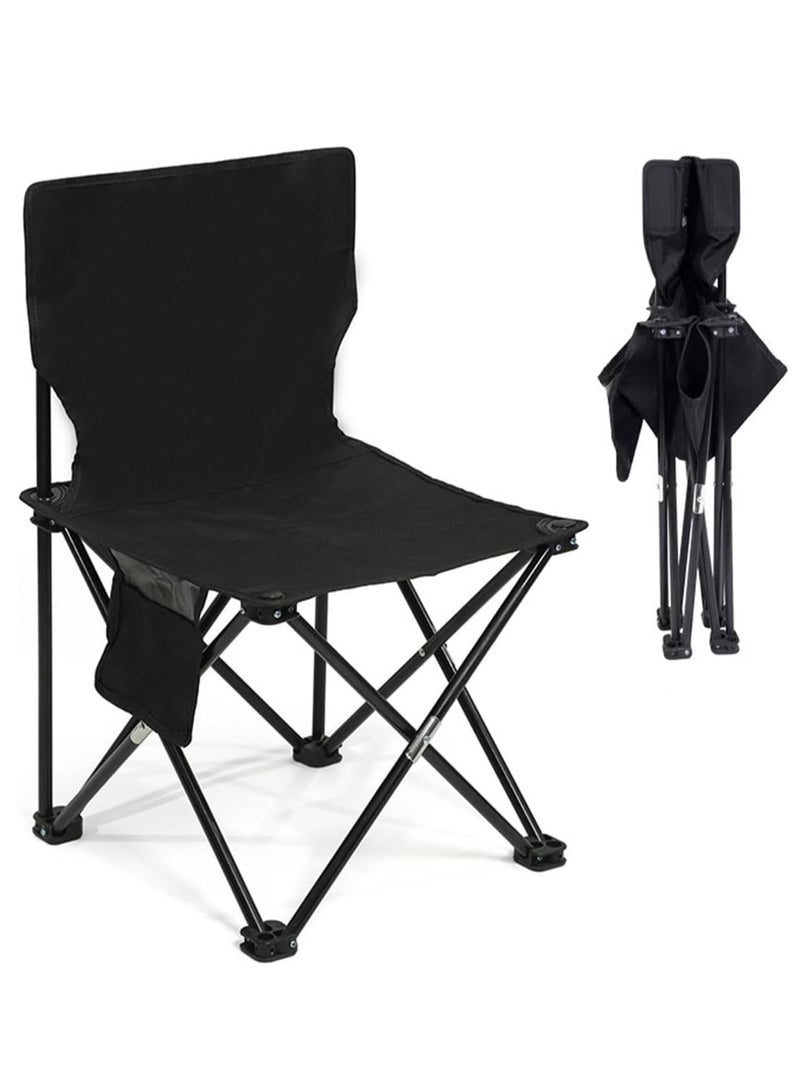 ECVV كرسي تخييم قابل للطي في الهواء الطلق - حجم مدمج 40سم×40سم×72سم، سعة 150كجم، وزن خفيف 3كجم، حقيبة تخزين جانبية، سهل الحمل - Image 1