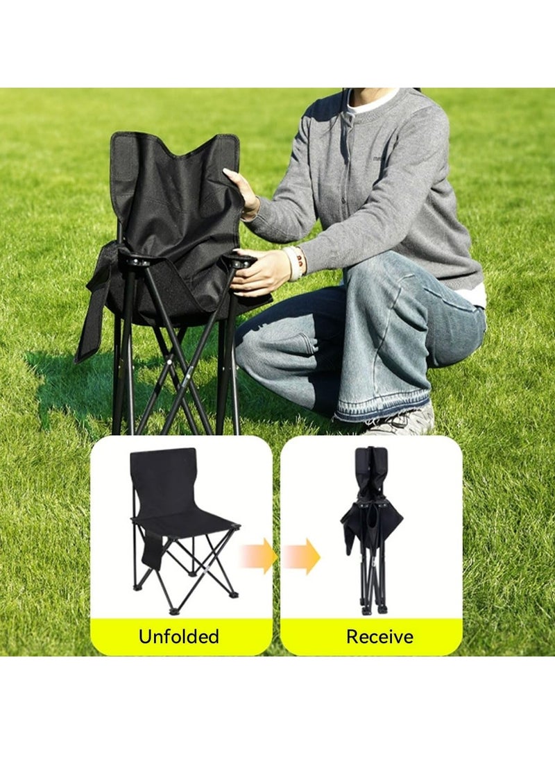 ECVV كرسي تخييم قابل للطي في الهواء الطلق - حجم مدمج 40سم×40سم×72سم، سعة 150كجم، وزن خفيف 3كجم، حقيبة تخزين جانبية، سهل الحمل - Image 5