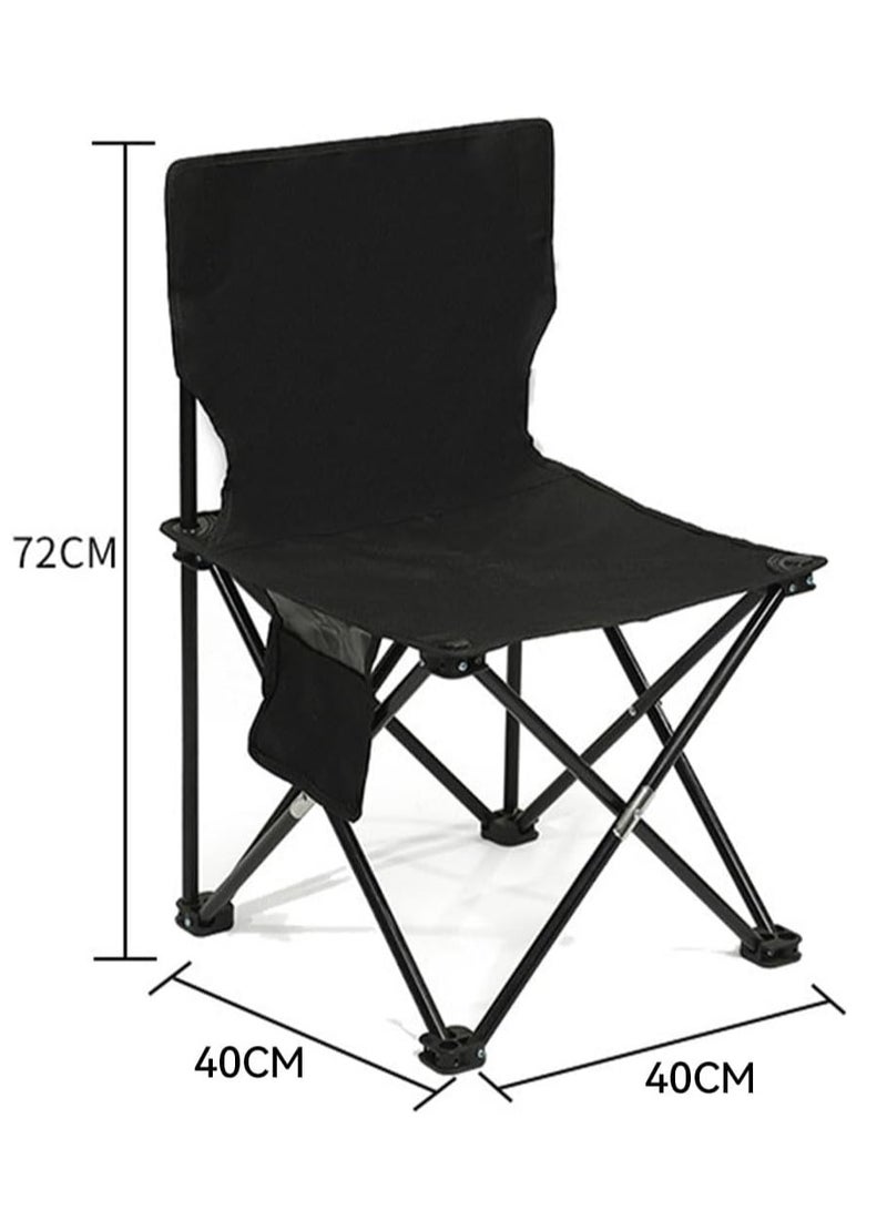 ECVV كرسي تخييم قابل للطي في الهواء الطلق - حجم مدمج 40سم×40سم×72سم، سعة 150كجم، وزن خفيف 3كجم، حقيبة تخزين جانبية، سهل الحمل - Image 3
