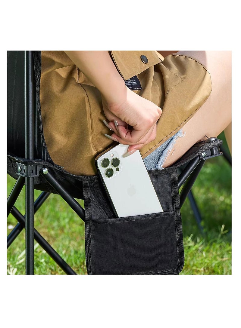 ECVV كرسي تخييم قابل للطي في الهواء الطلق - حجم مدمج 40سم×40سم×72سم، سعة 150كجم، وزن خفيف 3كجم، حقيبة تخزين جانبية، سهل الحمل - Image 4