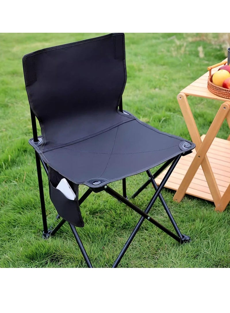 ECVV كرسي تخييم قابل للطي في الهواء الطلق - حجم مدمج 40سم×40سم×72سم، سعة 150كجم، وزن خفيف 3كجم، حقيبة تخزين جانبية، سهل الحمل - Image 2