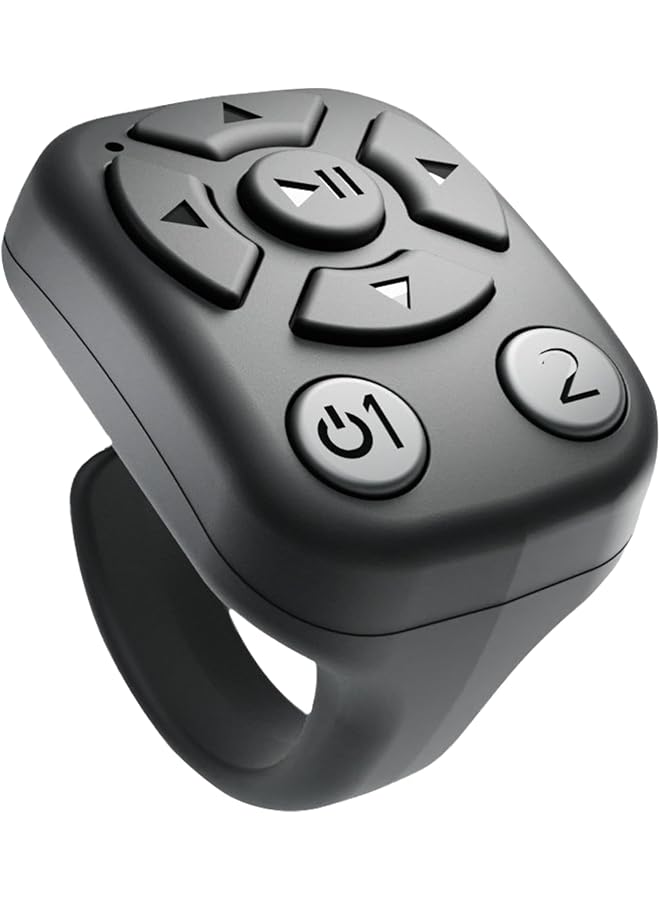 S-TOP Bluetooth Scrolling Ring Remote Control for TikTok & Social Media - Hands-Free Page Turner compatible with iPhone, compatible with iPad, and Android Devices (Black) - Image 1