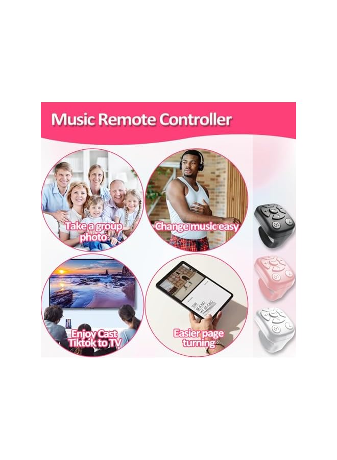 S-TOP Bluetooth Scrolling Ring Remote Control for TikTok & Social Media - Hands-Free Page Turner compatible with iPhone, compatible with iPad, and Android Devices (Black) - Image 3