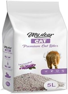 Doodzy My Dear 100% Natural Clumping Bentonite Cat Litter, 5L (Avender) 