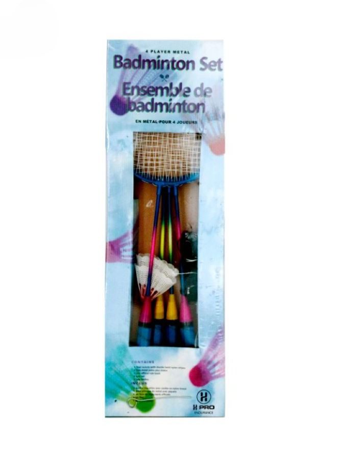 H PRO 4 Player Badminton Racket Set | Outdoor Badminton Set for Kids and Adults | Badminton set with net - Image 2