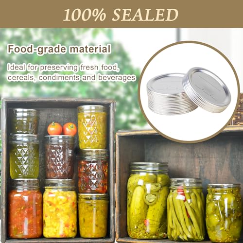 OCSOHO 200 PCS Canning Lids Regular Mouth,2.76in Regular Mouth Mason Jar Lids,Ball Jar with Lids with Leak proof Airtight Seal Rust Proof Split,Regular Mason Jars Food Grade,Canning Food DIY - Image 5