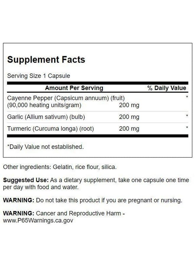 Swanson Full Spectrum Turmeric Garlic & Cayenne 60 Capsules (3 Pack) - Image 2