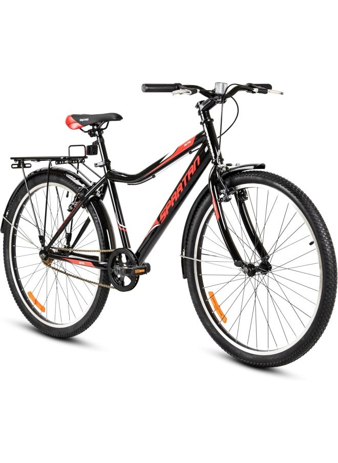 Spartan 24" Metro Bike, Commuter Bike, Black Red  - Image 1