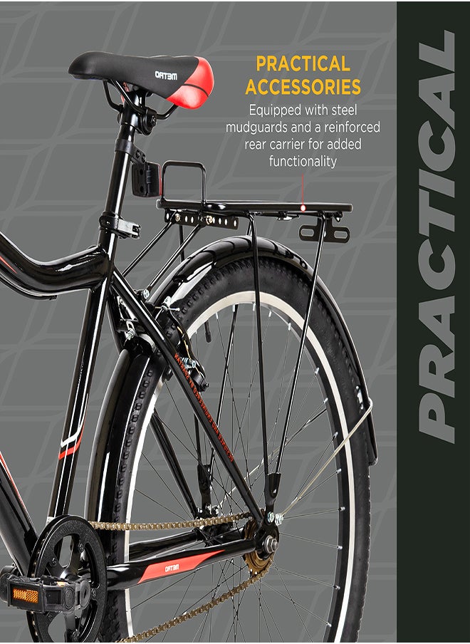 Spartan 24" Metro Bike, Commuter Bike, Black Red  - Image 5