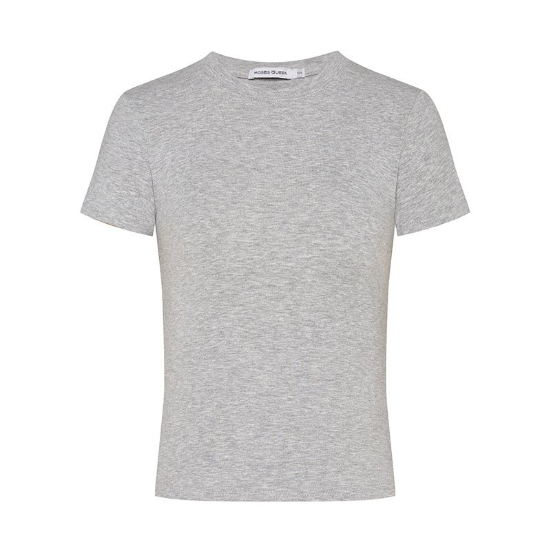 220G Summer Design Slim-Fit Flattering Short-Sleeve T-Shirt For Women In Red With A Structured Cut - Image 1