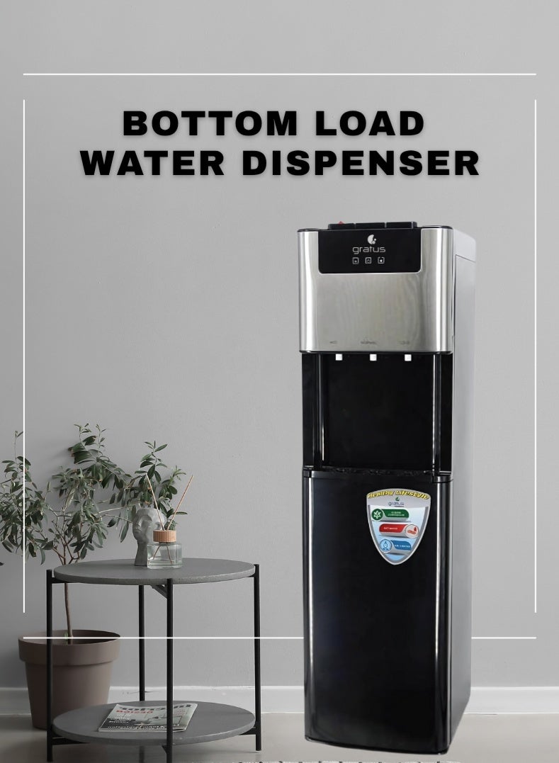 gratus Bottom‑Load Free‑Standing Hot & Cold Water Dispenser | Stainless Steel Finish | 1 Year Unit & 2 Year Compressor Warranty | Model GWDB413ACRCW - Image 1