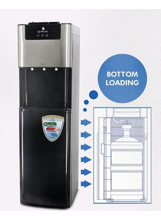 gratus Bottom‑Load Free‑Standing Hot & Cold Water Dispenser | Stainless Steel Finish | 1 Year Unit & 2 Year Compressor Warranty | Model GWDB413ACRCW - Image 5