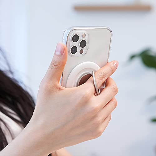 Sinjimoru Magnetic Cell Phone Ring, 360 Degree Rotation Phone Finger Grip Ring Holder Compatible with iPhone 16 15 14 13 12 Series. M-Ringo Metallic Black - Image 2