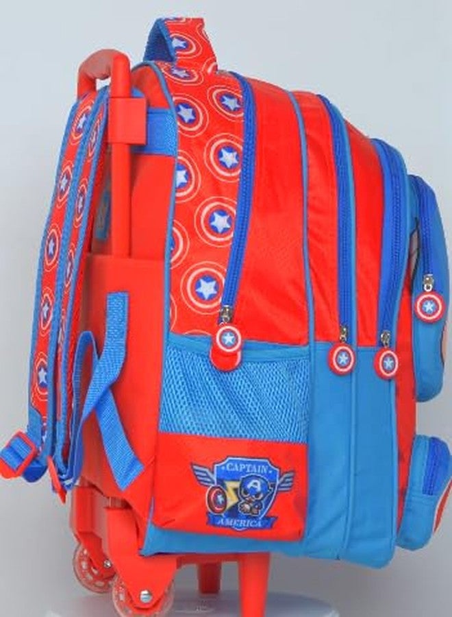 STRIDERS Captain America School Bag for Kids Spacious Durable Rolling Backpack with Padded Comfortable Straps & Fun Design Perfect for School Travel & Play (16 Inch) - Image 4