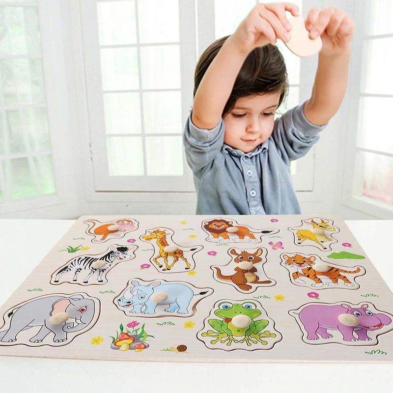2pcs Children's Hand Grab Puzzle Cartoon Jigsaw Puzzle Toys for Kids(Animal Pattern) - Image 4