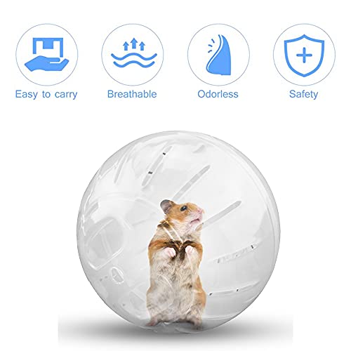 CHUQIANTONG Hamster Exercise Ball Silent Hamster Wheel Small Animals Transparent Ball for Dwar Rat Relieves Boredom and Increases Activity (6 inch, Clear) - Image 5