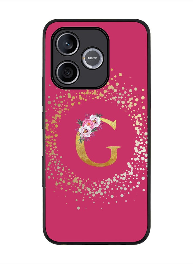 Stylizedd For Honor 600 Lite / 500 Smart / Honor X80i Case,Slim fit Camera Protection, Shockproof Thin Phone cover  - Custom Monogram Floral - G ( Deep Pink ) - Image 1